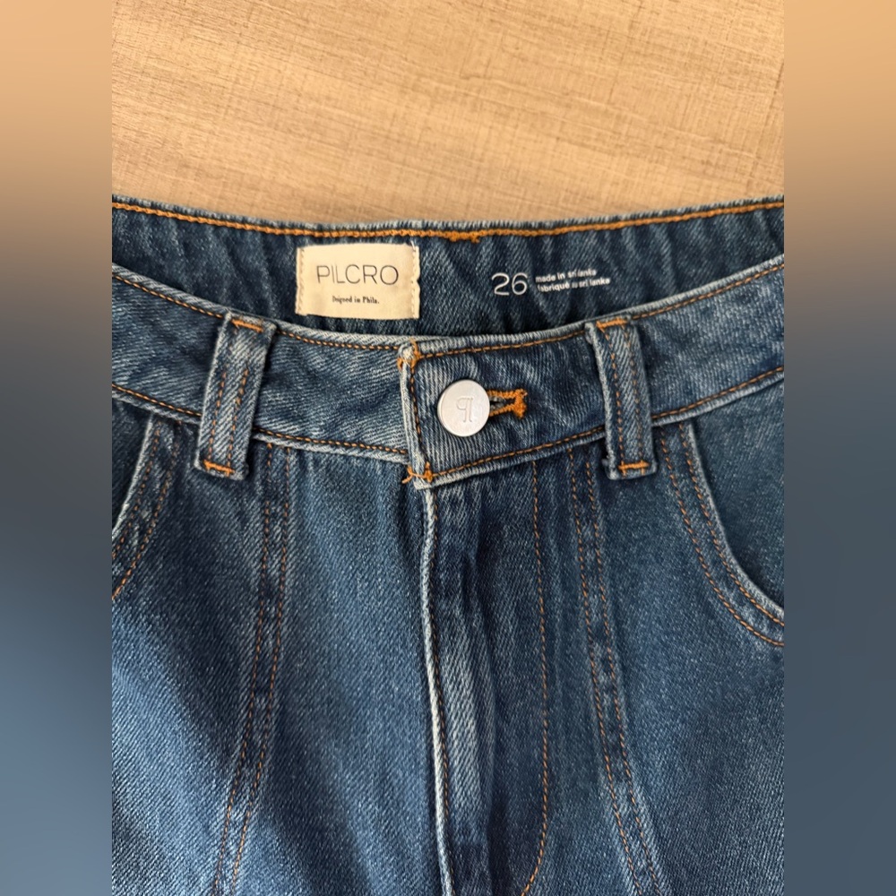 Pilcro • Godet Palazzo Mid-Rise Wide-Leg Jeans - Picture 8 of 9